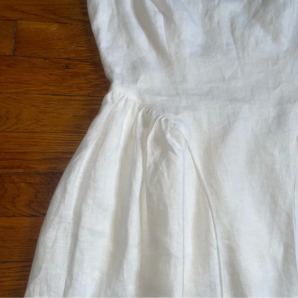 NWT Reformation Oaklyn Cap Sleeve Linen Minidress White Size 10